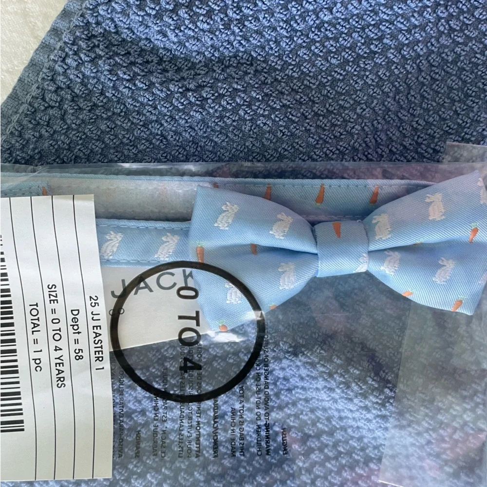 Janie and Jack Light Blue Bow Tie with Animal Design